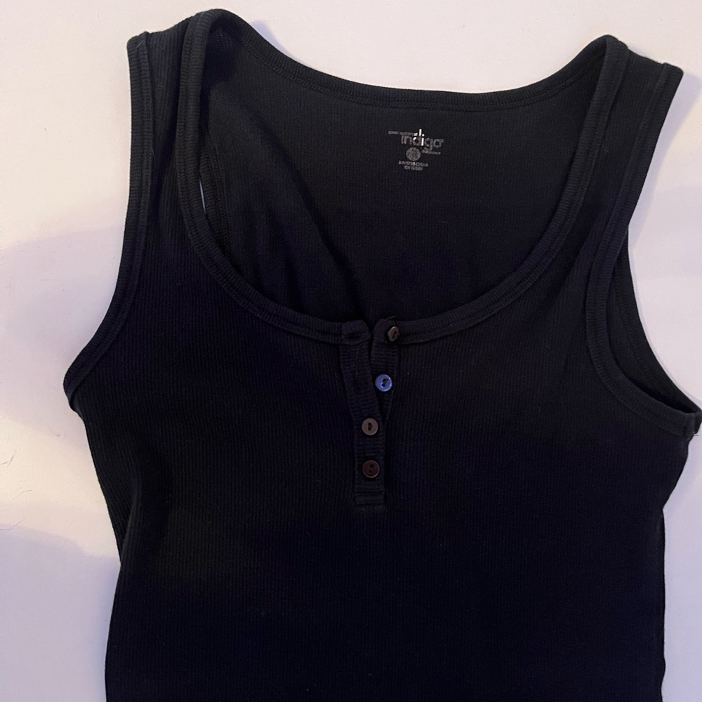 Black Henley tank top